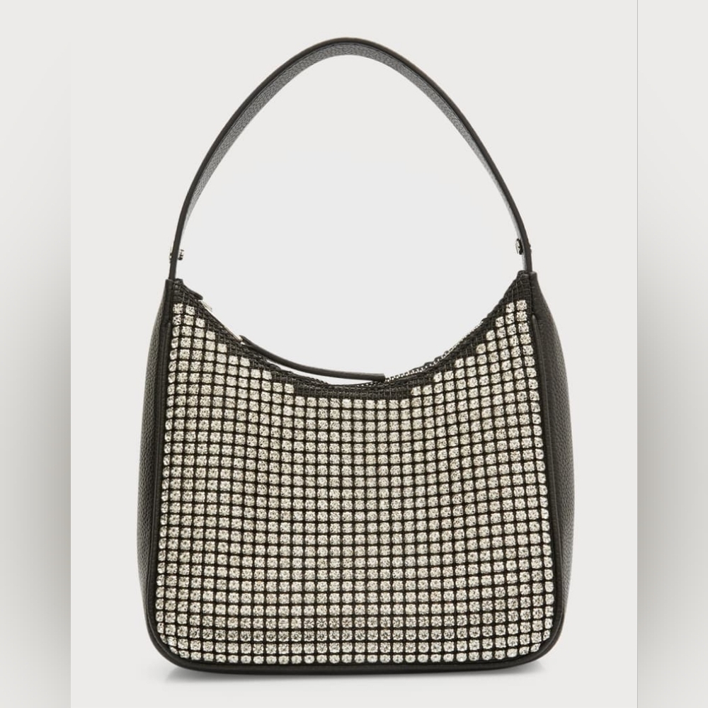 SIMON MILLER Snap Crystal Leather Shoulder Bag, Clear Crystal